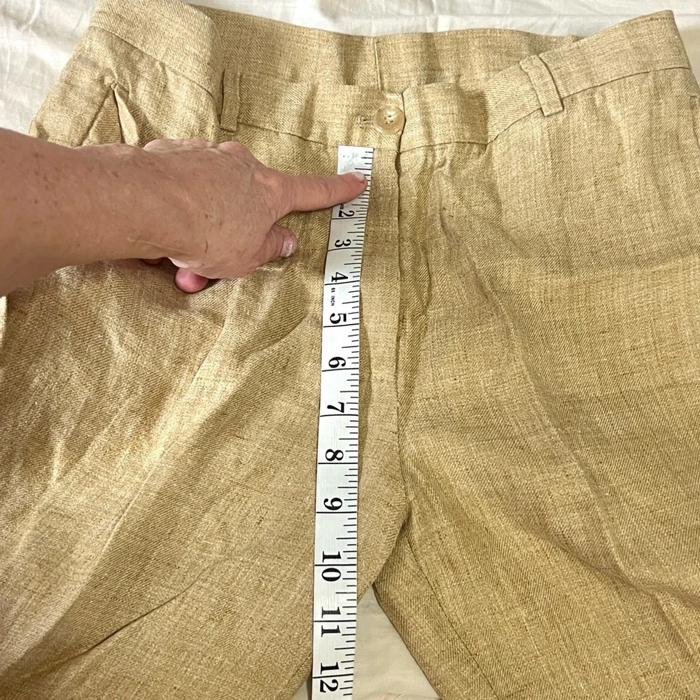 Giorgio’s Palm Beach 100% Linen Lined MidRise Trousers Beige Resort Luxury 29x30 - Picture 6 of 8